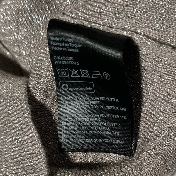 𝙁𝙍𝙀𝙀 🅽🅴🆆 H&M glitter party crop top, light pink / tan / gold - size 4 - Picture 11 of 11